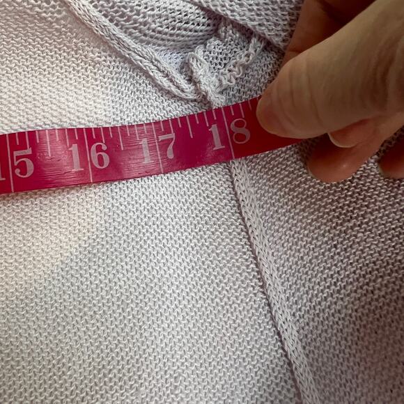 J. Jill Womens Linen Blend Open Cardigan Small Petite Pale Lilac Pastel Long - Picture 8 of 9